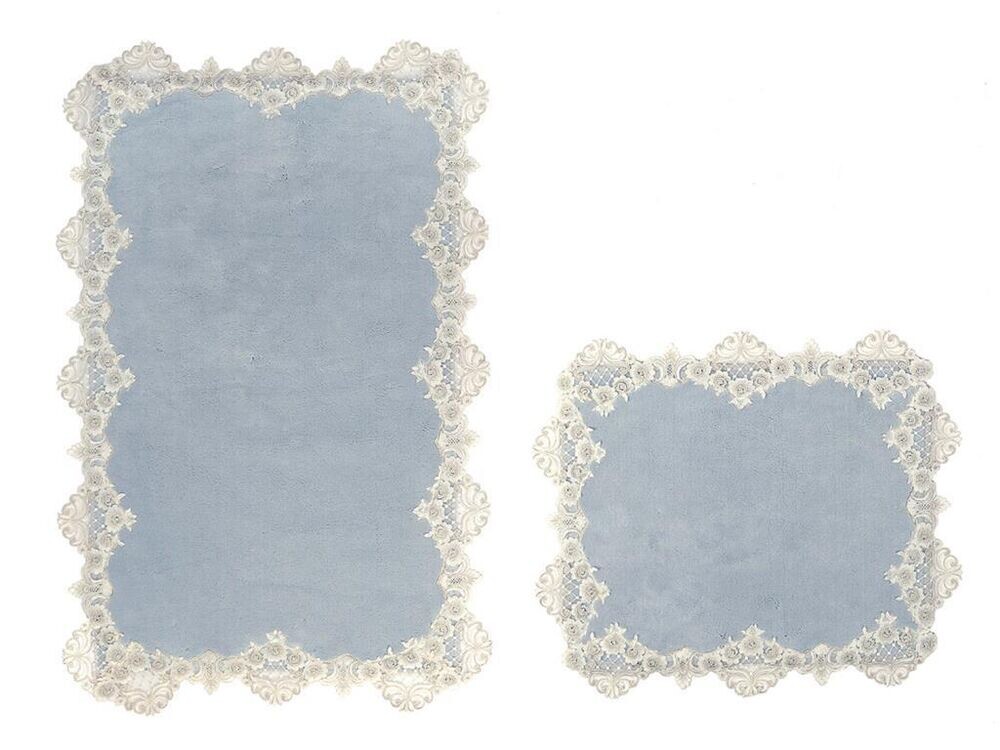 Dowry World - Efsa 2 Piece Bath Mat Gray Dowry World - Efsa 2 Piece Bath Mat Gray