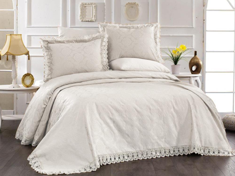 Dowry World - Ela Jacquard Chenille Bedspread - Cream Dowry World - Ela Jacquard Chenille Bedspread - Cream