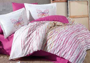 Hobby - Eldora Single Quilted Duvet Cover Set Fuchsia Hobby - Eldora Single Quilted Duvet Cover Set Fuchsia