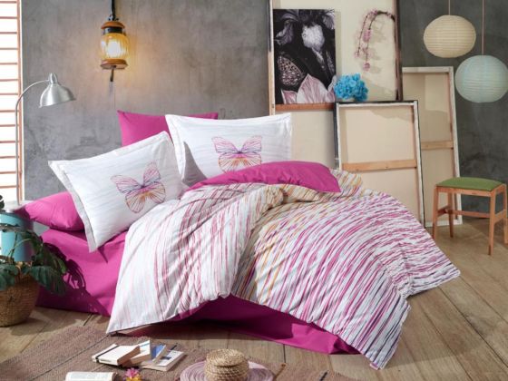 Eldora Single Duvet Cover Set Fuchsia