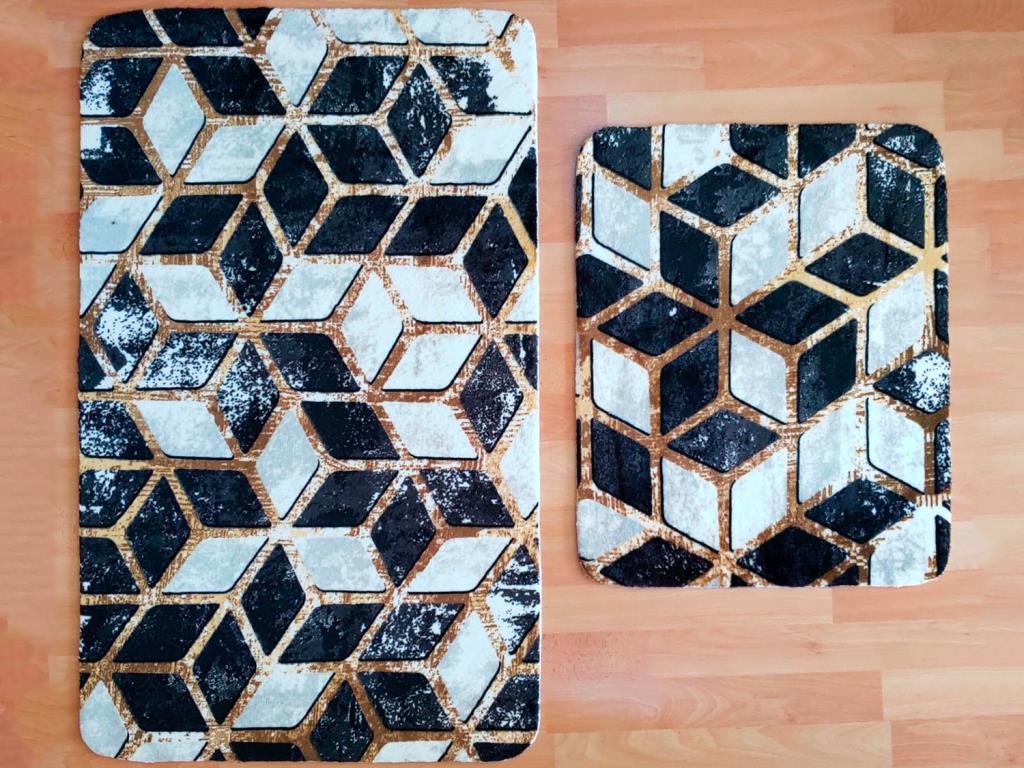 Çeyiz Diyarı - Elegance 2 Bath Mat Illusion Black Çeyiz Diyarı - Elegance 2 Bath Mat Illusion Black