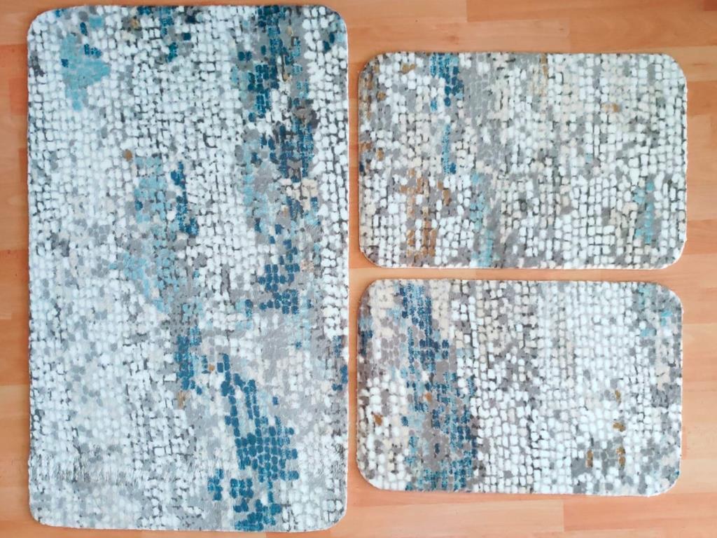 Çeyiz Diyarı - Elegance 3 Piece Bath Mat Pebble Mint Çeyiz Diyarı - Elegance 3 Piece Bath Mat Pebble Mint