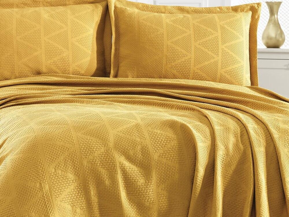 طقم غطاء سرير مزدوج خردلي Elegant - Thumbnail