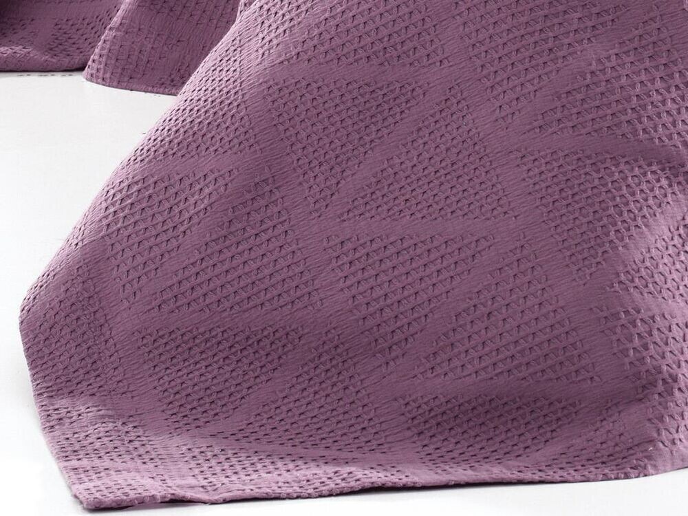 Elegant Double Bed Cover Set Purple - Thumbnail