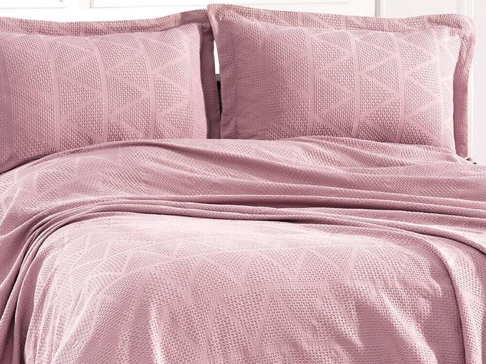 Elegant Double Bed Cover Set Powder - Thumbnail
