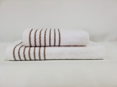 Çeyiz Diyarı - Elegant Double Cotton Bath Towel Set - Cream Brown Çeyiz Diyarı - Elegant Double Cotton Bath Towel Set - Cream Brown