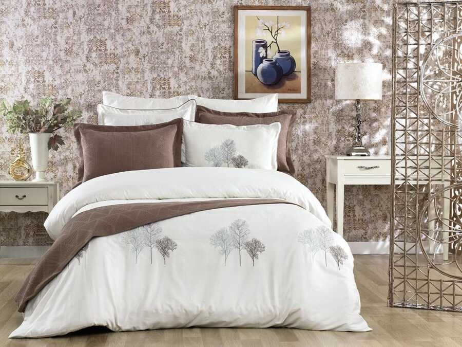 Dowry World - Elegant Tree Embroidered Bridal Set Brown Dowry World - Elegant Tree Embroidered Bridal Set Brown