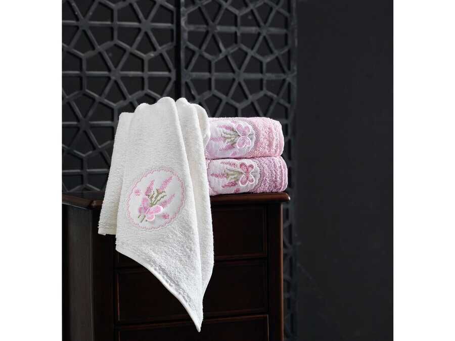  Elisa Curl 3D Embroidered 3 Piece Hand Face Towel Set