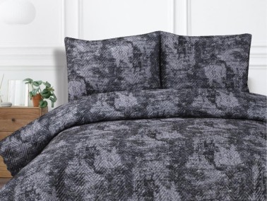 Elissa Double Size Velvet Bedspread Set, Coverlet 230x240 with Pillowcase Antrachite - Thumbnail