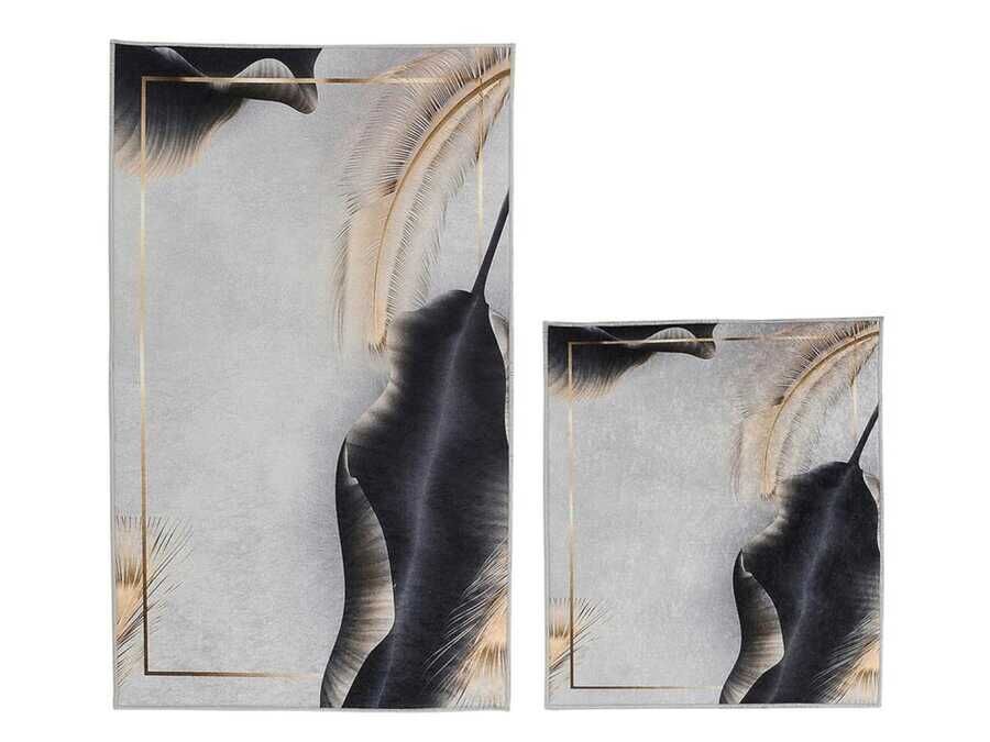 Elite Lux Rectangular 2-Piece Bath Mat Set Down Gray