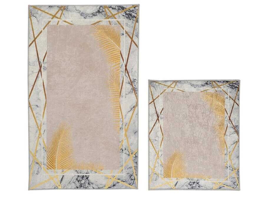 Elite Lux Rectangular 2-Piece Bath Mat Set Forest Beige - Thumbnail