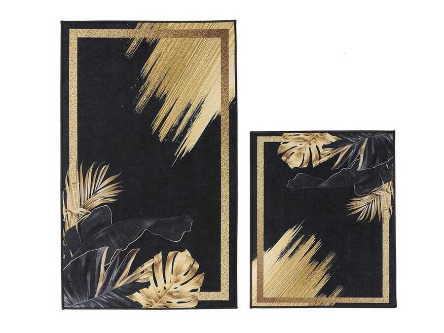 Elite Lux Rectangular 2-Piece Bath Mat Set Forest Black - Thumbnail