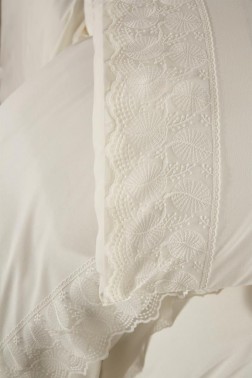 Eliza Duvet Cover Set 6pcs, Duvet Cover 200x220, Bedsheet 240x260 Cotton Fabric, Full Size, Double Size Cream - Thumbnail