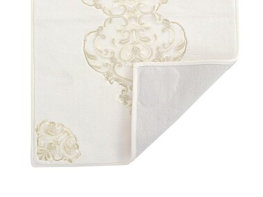 Elizabeth French Guipure 2 Pcs Bath Mat Set Cream Gold - Thumbnail