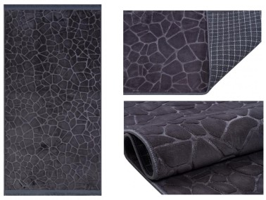Çeyiz Diyarı - Embos Non-Slip Base Rectangular Carpet 80x150 Cm Anthracite