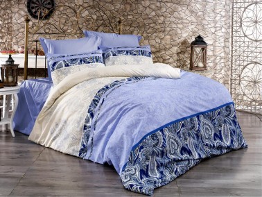 Çeyiz Diyarı - Erica Single Duvet Cover Set Blue Çeyiz Diyarı - Erica Single Duvet Cover Set Blue