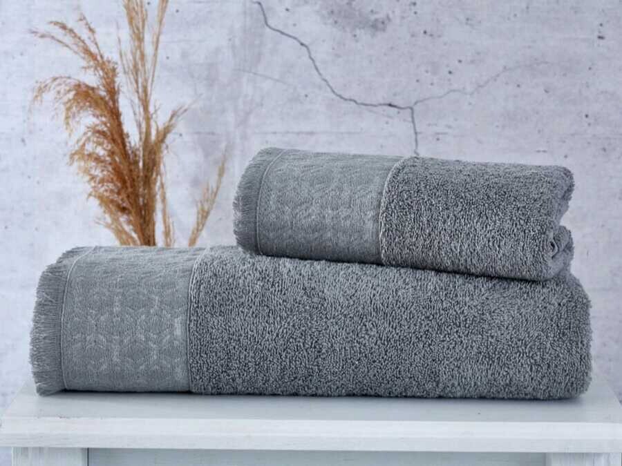 Çeyiz Diyarı - Esra Double Bath Set Gray Çeyiz Diyarı - Esra Double Bath Set Gray