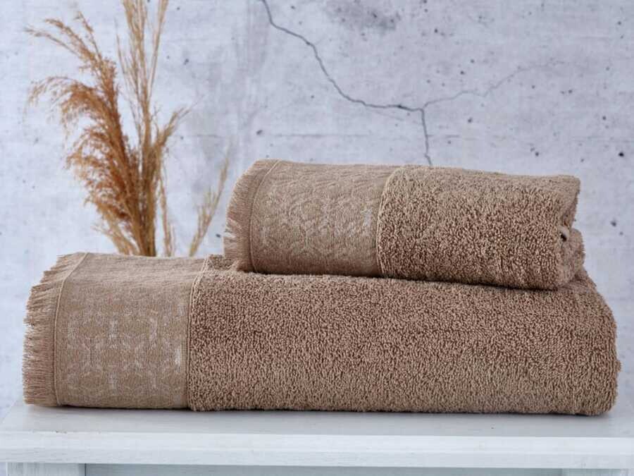 Çeyiz Diyarı - Esra Double Bath Set Brown Çeyiz Diyarı - Esra Double Bath Set Brown