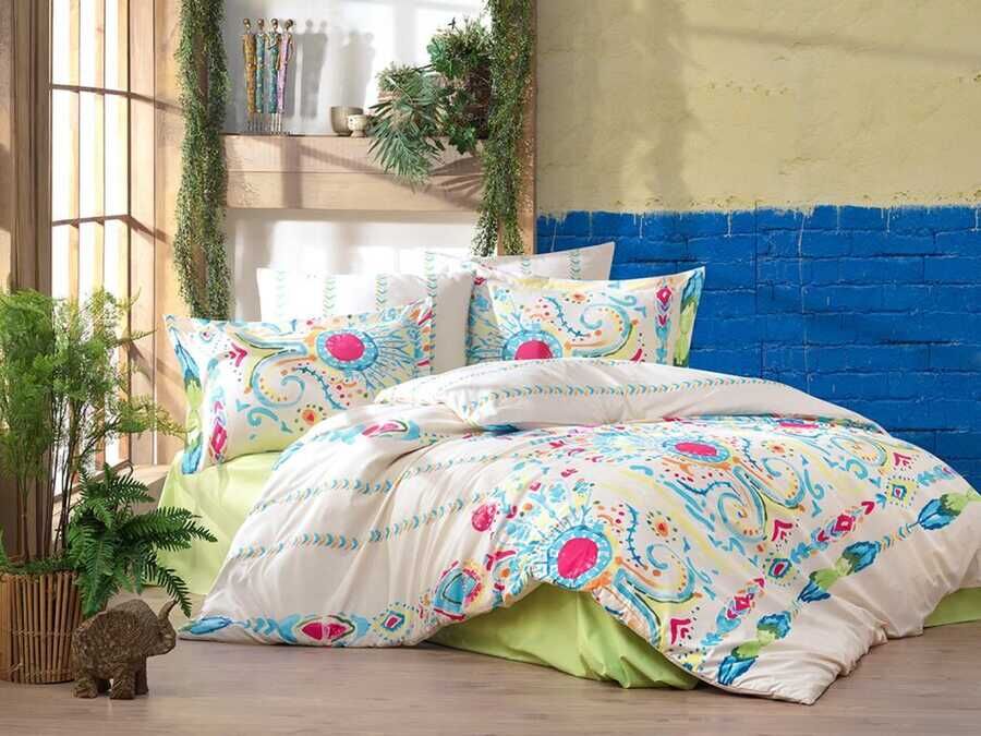 Ethnic 4 Pillow Cover Double Duvet Cover Set