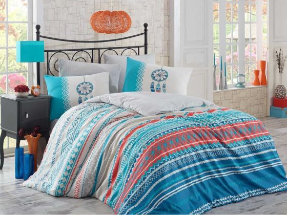 Eva Single Duvet Cover Set Turquoise