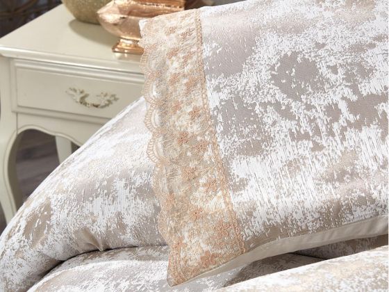 Fairy Double Size Bedspread 230x250 cm with Pillowcase Cappucino