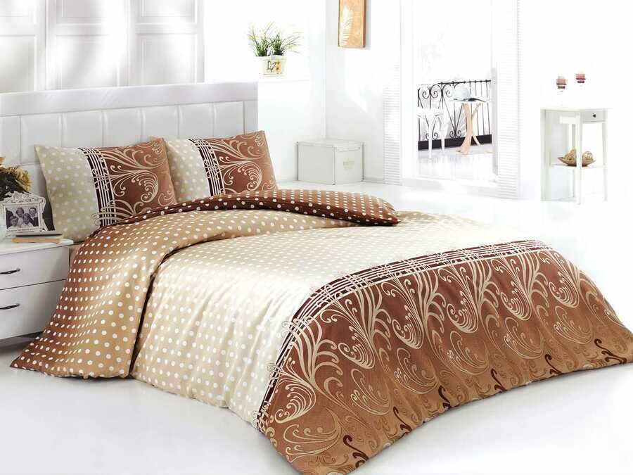 Dowry World - Felicia Deluxe Double Duvet Cover Set Brown