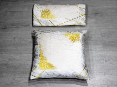 Fern 2 Pcs Velvet Pillow Cover Cream - Thumbnail