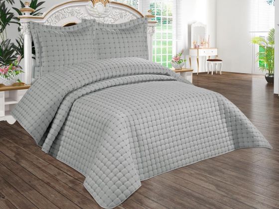 Festival Quilted Double Bedspread Gray