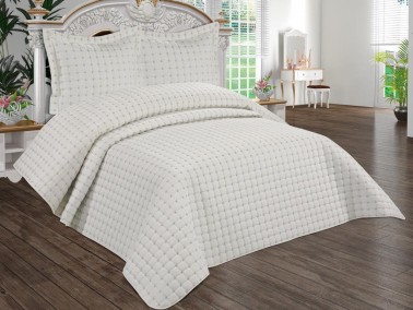 Festival Quilted Double Bedspread Cream - Thumbnail