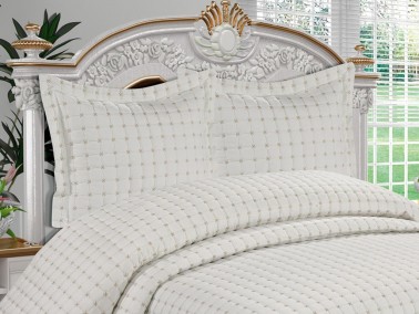 Festival Quilted Double Bedspread Cream - Thumbnail