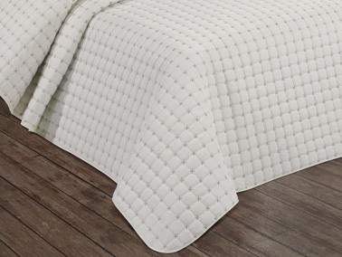 Festival Quilted Double Bedspread Cream - Thumbnail