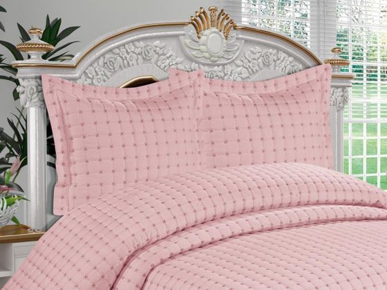 Festival Quilted Double Bedspread Powder