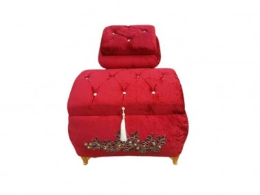 Dowry World - Fiona Lüks Taşlı Püsküllü 2'li Çeyiz Sandığı Kırmızı Dowry World - Fiona Lüks Taşlı Püsküllü 2'li Çeyiz Sandığı Kırmızı