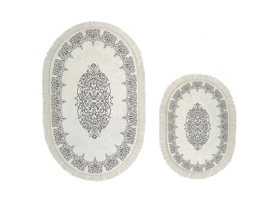 Firuze Oval Bath Mat Set 2 Pcs