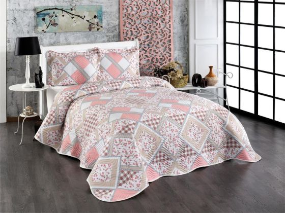 Florence Printed Quilted Double Bedspread Pink
