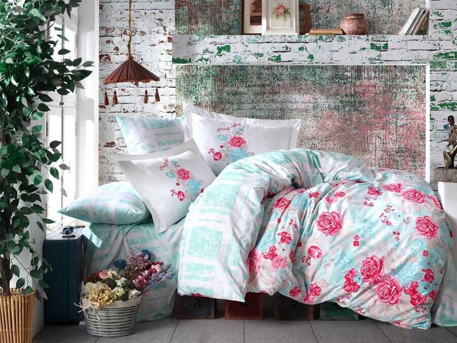 Florentina Double Duvet Cover Set Mint