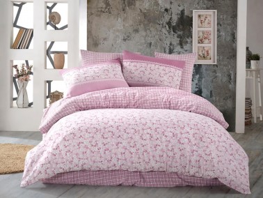 Çeyiz Diyarı - Flower Single Duvet Cover Set Powder Çeyiz Diyarı - Flower Single Duvet Cover Set Powder