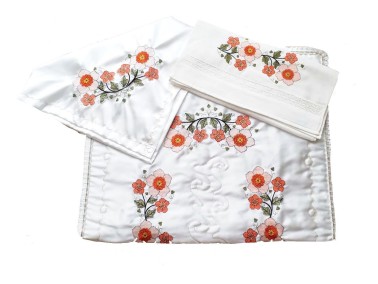 Çeyiz Diyarı - Flowersمجموعه حزمه (صره) لون برتقالي Çeyiz Diyarı - Flowersمجموعه حزمه (صره) لون برتقالي