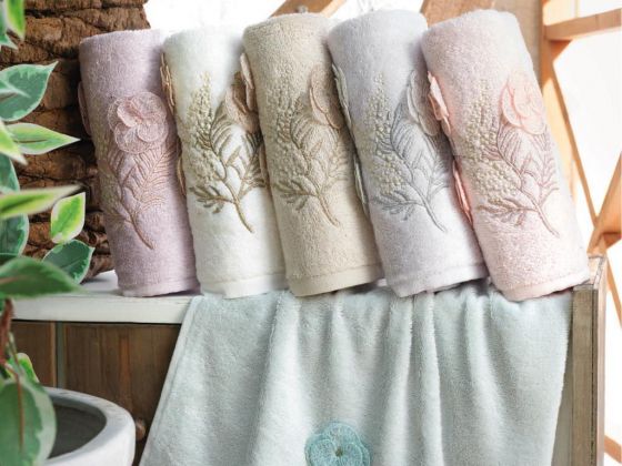 Flowers Lilium Hand Face Towel - 6 Colors -> Cappucino