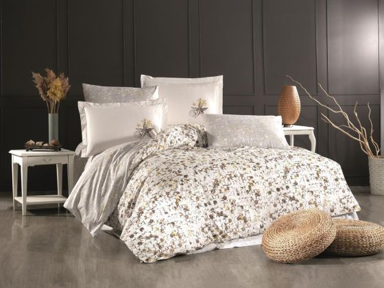 Frame Double Duvet Cover Set Brown