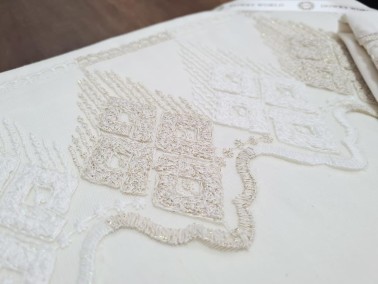 French Lace Irina Dowry Duvet Cover Set Cream - Thumbnail