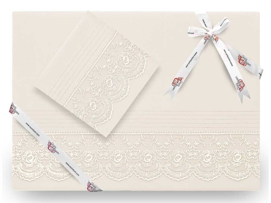 Dowry World - French Lacy Kure Luxury Dowry Duvet Cover Set Cream Dowry World - French Lacy Kure Luxury Dowry Duvet Cover Set Cream