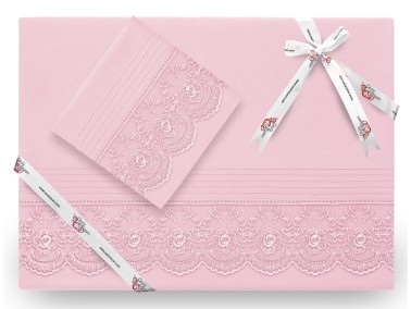 Çeyiz Diyarı - French Lacy Kure Luxury Dowry Duvet Cover Set Powder