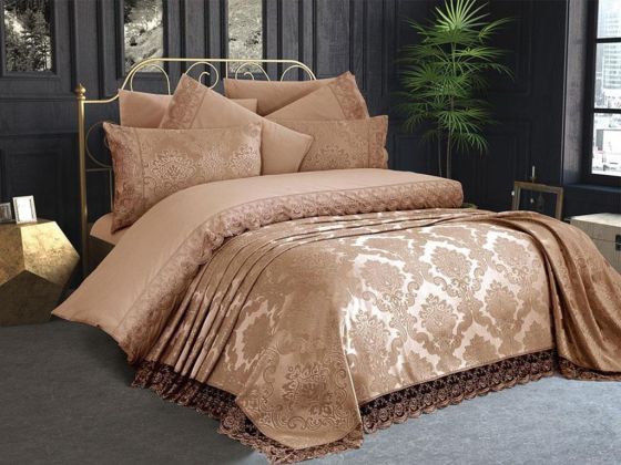 Kure French Lace Single Bedspread Cappucino