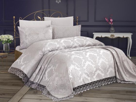 Kure French Lace Single Bedspread Gray