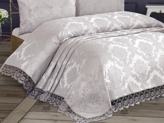 French Lace Kure Bedspread Gray
