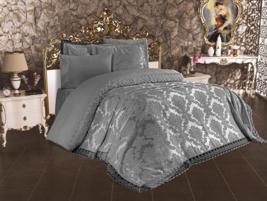 Çeyiz Diyarı - Fransız Dantelli Lalezar Gelin Seti 7 Parça Gri Çeyiz Diyarı - Fransız Dantelli Lalezar Gelin Seti 7 Parça Gri