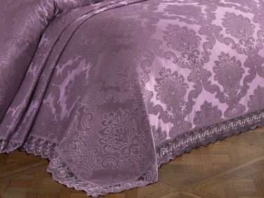 French Lace Lalezar Bed Cover Plum - Thumbnail