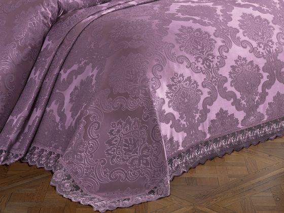 French Lace Lalezar Bed Cover Plum