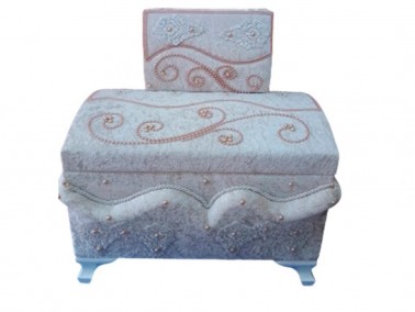 Dowry World - Fransız Güpürlü Bombeli Elmira 2 Li Çeyiz Sandığı Cappucino Dowry World - Fransız Güpürlü Bombeli Elmira 2 Li Çeyiz Sandığı Cappucino